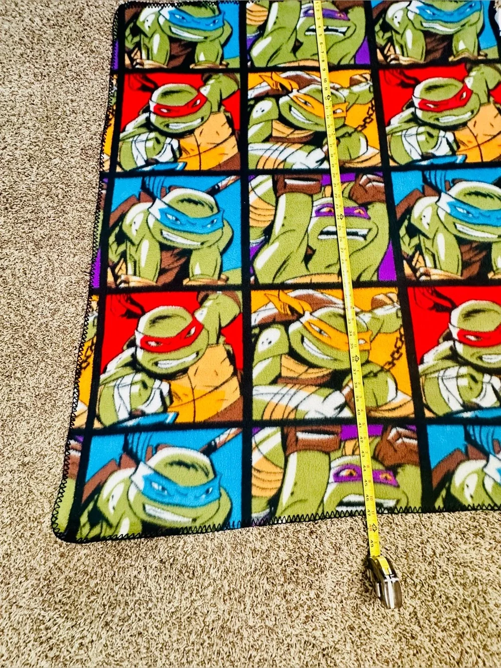 Nickelodeon Teenage Mutant Ninja Turtles Comic-Style Grid Pattern Fleece Blanket
